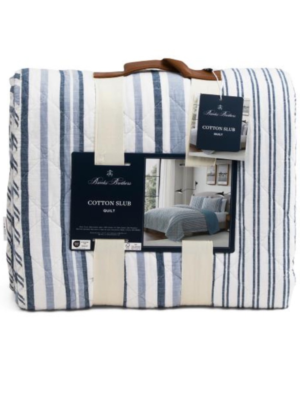BROOKS BROTHERS cotton striped quilt